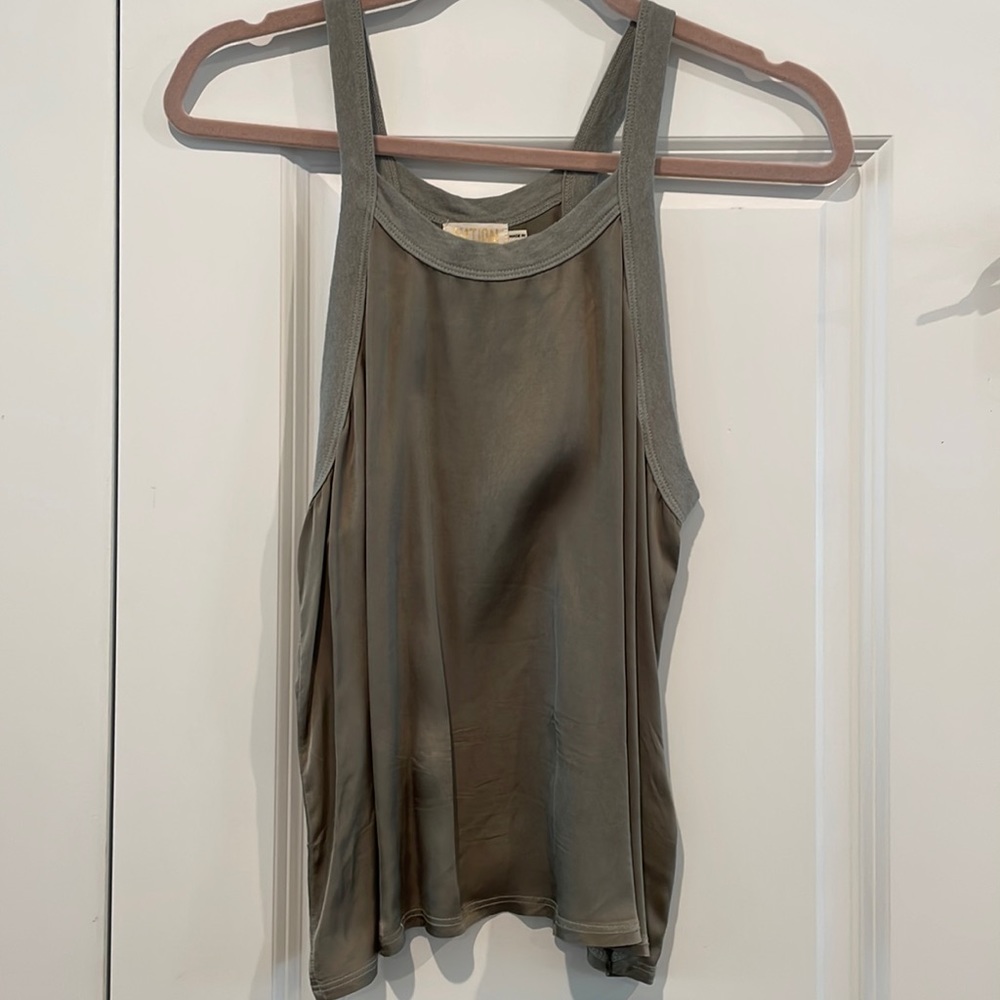 NWOT Nation LTD Green Sateen Tank